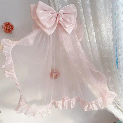 Sweet Baby Girls Summer New Pink Lolita Princess Dress Kids Tulle Ruffle Trim Feifei Sleeve Bow Birthday Performance Ball Gown