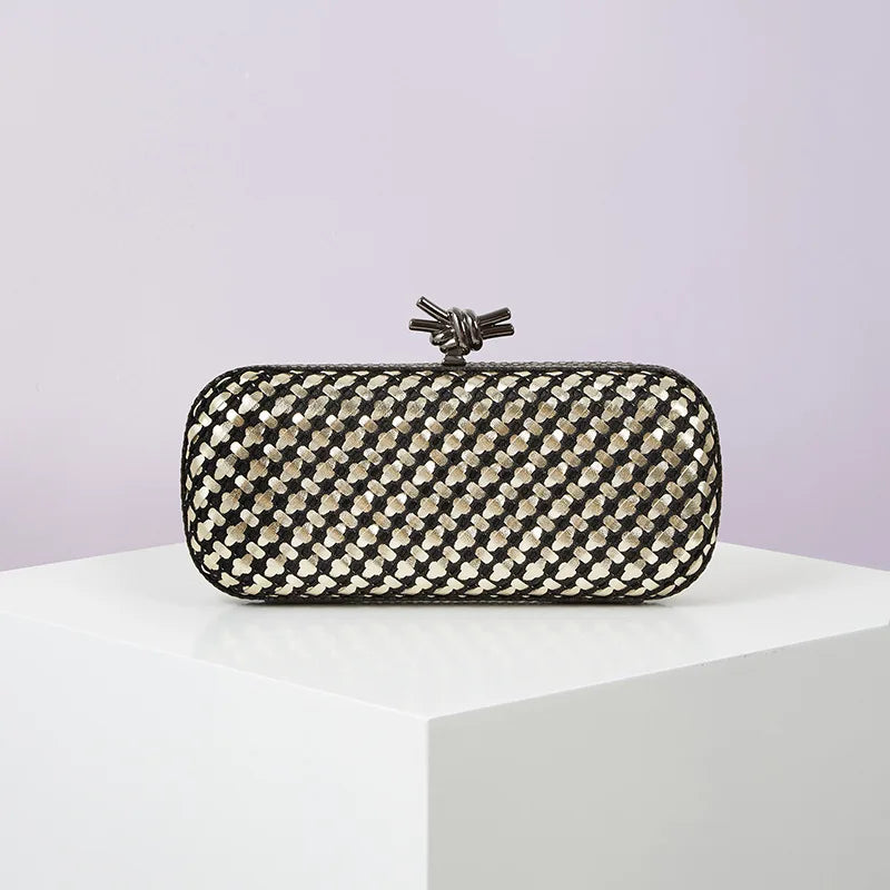 Hand Woven Clutch Purse Luxury For Women 2025 New High Grade Party Wedding Prom Mixed Colors Evening Bag Elegant Trend Chain Bag
