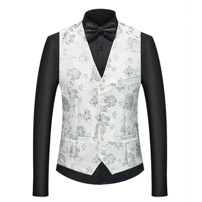 26 Colors Men's Suit Vest Single-breasted V-neck Vests Jacket Men Wedding Party Waistcoat Red Blue Green White Pink