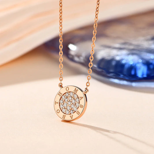 1.4mm D Color Moissanite Round Brilliant Cutting Rose Gold Plated 925 Sterling Silver Necklaces Wholesale Fine  Jewelry