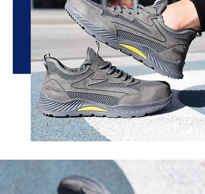 summer mesh safety shoes breathable work shoes industrial construction indestructible shoes for men steel toe safety work boots