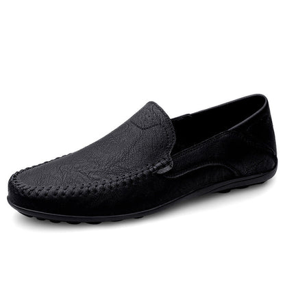 Fashion Men Casual Leather Shoes Luxury Italian Soft Men Loafers Handmade Moccasins Men Breathable Slip on Boat Shoes Plus Size