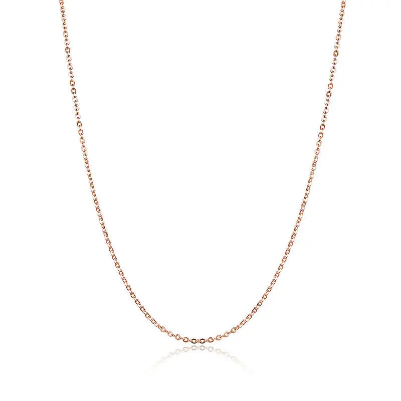 Authentic Gold Color 925 Sterling Silver Basic Cable Chain Necklace Pendant for Women Long Chain Fashion Jewelry SCA016