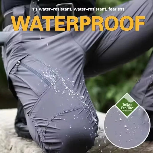 Men Tactical Pants Waterproof Cargo Pants Multi Pockets Spring Summer Thin Outdoor Camping Trekking Hiking Quick Dry Trousers