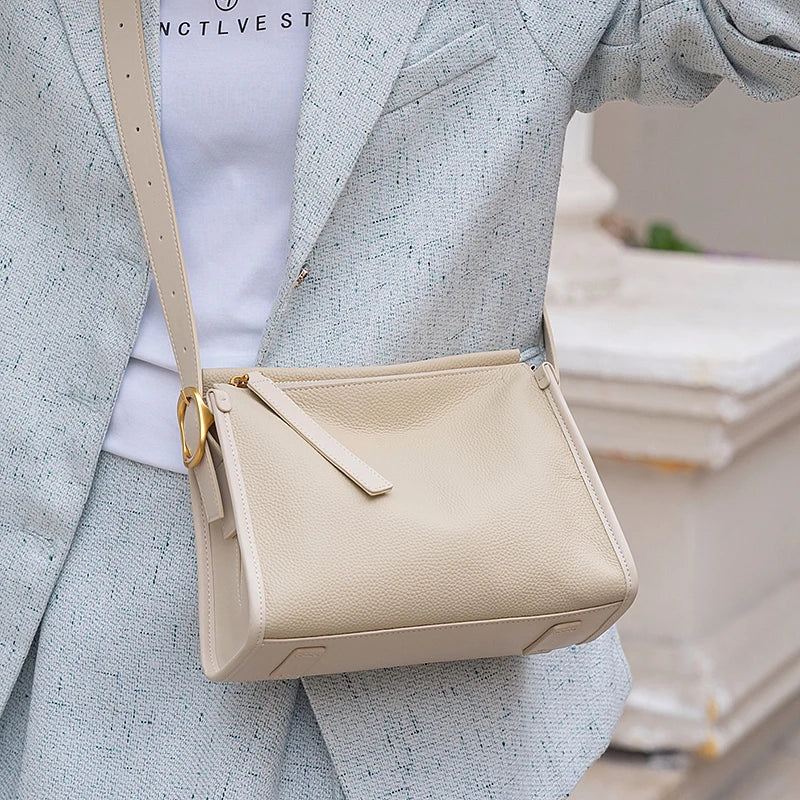 Vintage messenger bag cowhide leather bag Soft Leather Large Capacity minimalist Crossbody bag women female luxury bag