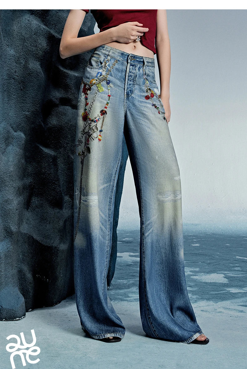 Women Denim Jean 2025 Spring New Long Pants 8518053
