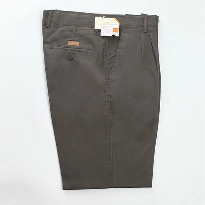 Double Pleated Straight Loose Casual Pants Men Classic Black Trousers High Waist Thick Autumn Cotton  Office Suit Pants 42 44 46