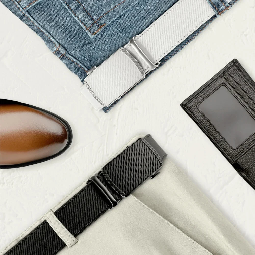 Men Belts High Quality Leather LONG Large Pin Buckle Metal Automatic Buckle High Quality Casual for Jeans Women Strap