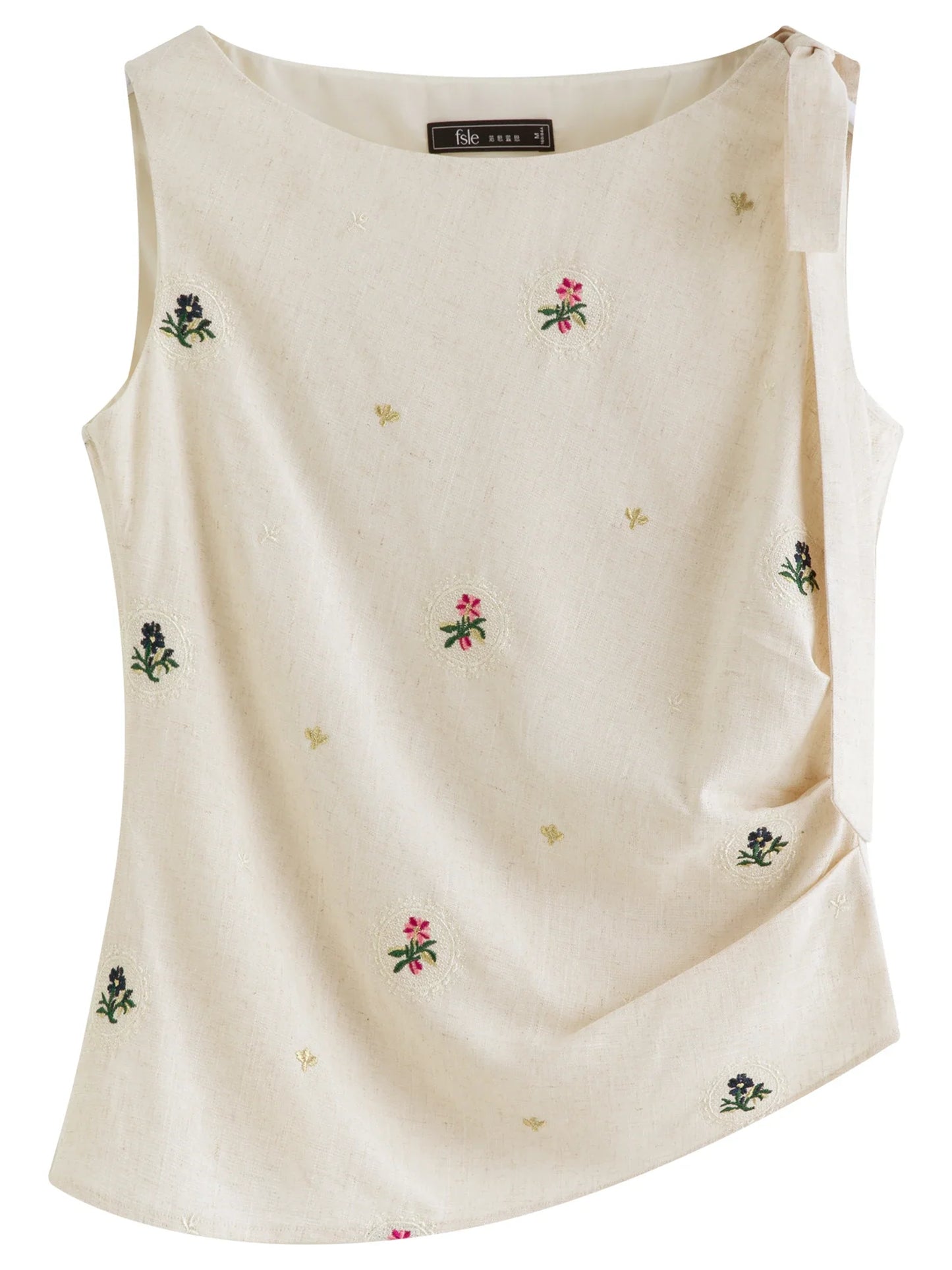 Fashionable Embroidered Sleeveless Top and Tulip Skirt Elastic Waist Retro Women 2026 Summer New Arrival Set