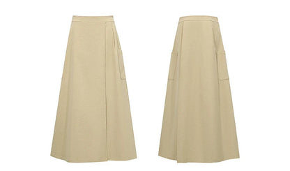 Women's A-Line Skirt 2026 Summer New Textured Relaxed Pocket Midi Culottes Versatile Casual Style Skirt For Women 12622124