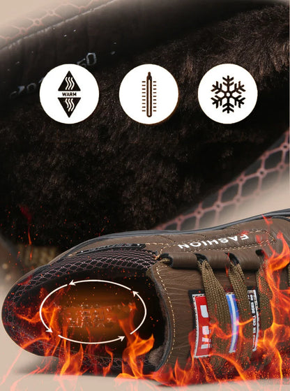 Winter Men Boots Waterproof Snow Boots Warm Fur Casual Men Shoes Antislip Ankel Boots Plush Cotton Shoes 2024