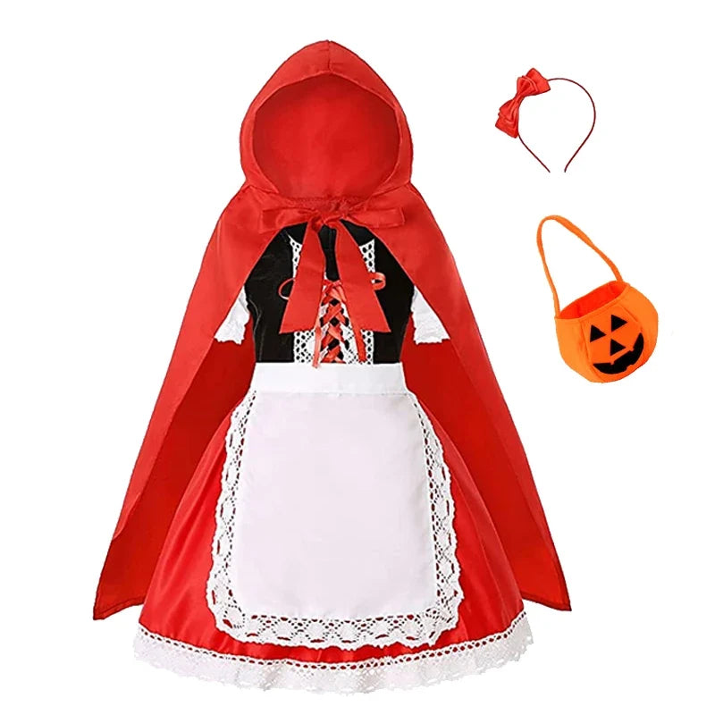 Halloween Costume for Kids Girls Purple Bat Dress Halloween Fantasy Vampire Costume Witch Cosplay Clothes Carnival Party Gifts