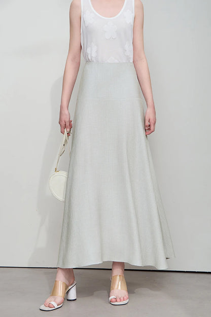 Minimalist Women Skirts Summer Luxur Office Lady  Solid Combination Twill A-line Elegant MIdi Skirt Female Clothing12542278