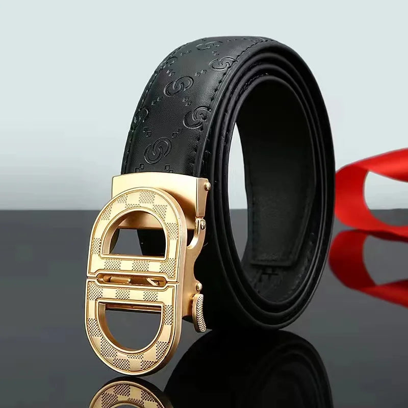 New genuine leather fashionable printed men's belt trend business versatile jeans belt for men