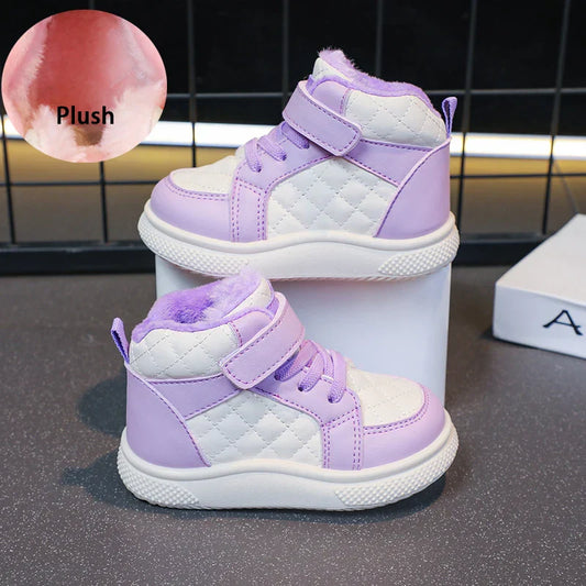 fleece lined sports shoes for boys and girls warm kids shoes for winter running sports shoes and basketball shoes