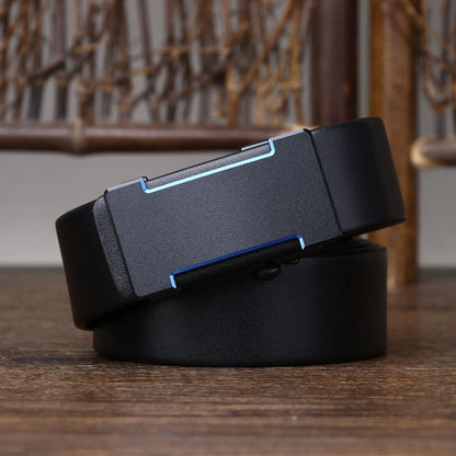 Luxury Genuine Leather Belt Men's Casual Cowhide Toothless Automatic Buckle Belt for Men Jeans Pants Waistband Business Belt