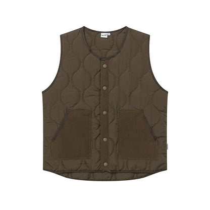 Vintage Cotton Padded Vest Mens Sleeveless Quilted Jacket Thick Warm Casual Working Outerwear Men Autumn Winter