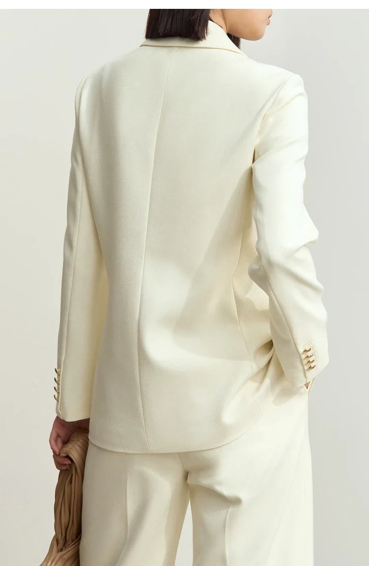 Minimalist Blazers Women Autumn 2024 Clothing Vintage Buttons Up Coat Basics Long Sleeve Jacket Office Lady Blazer 12453051