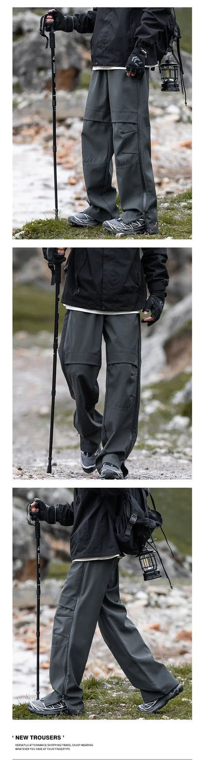 Men's Hiking Pants Waterproof Windproof Breathable Overalls Trousers Side Zipper Trekking Camping Outdoor Sport Camping Pants