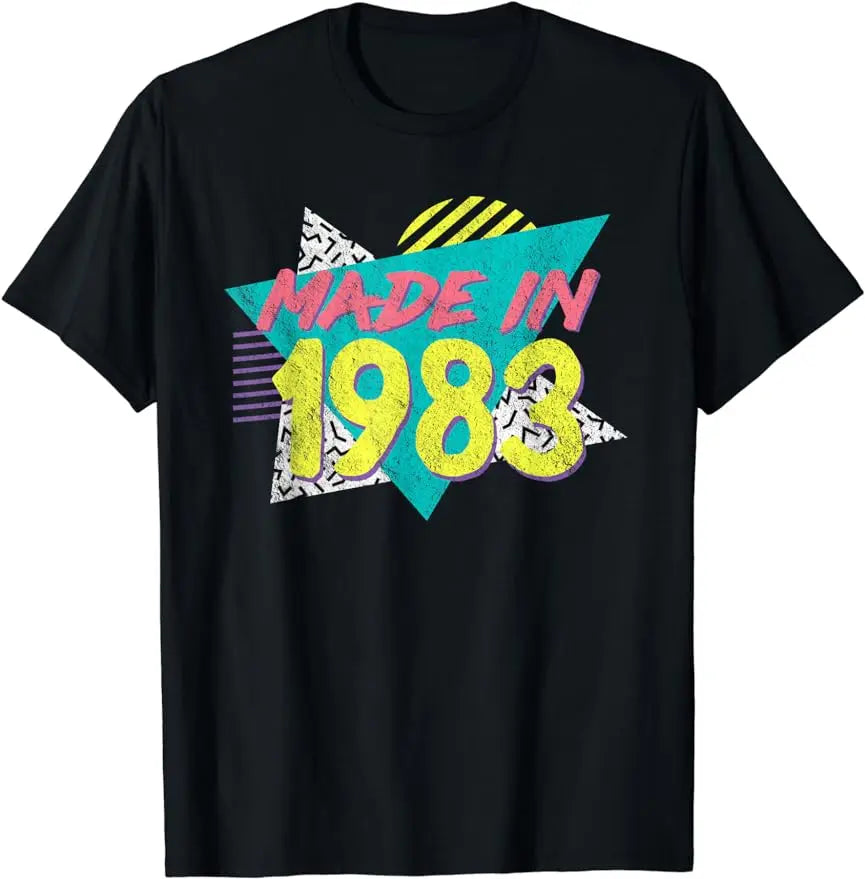 Men's 43st Birthday T-Shirt: Born 1983 Retro Streetwear Style Vintage Retro for Men's Graphic T-Shirts Birthday Gifts TShirt
