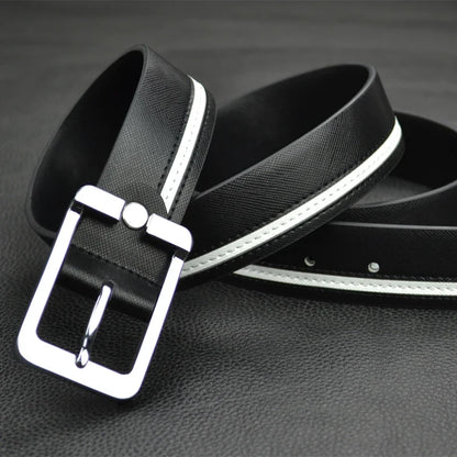 Luxury Brand Belts for Men &Women Unisex Fashion Shiny White Design pin Buckle High Quality Waist Leather Belts ceinture homme