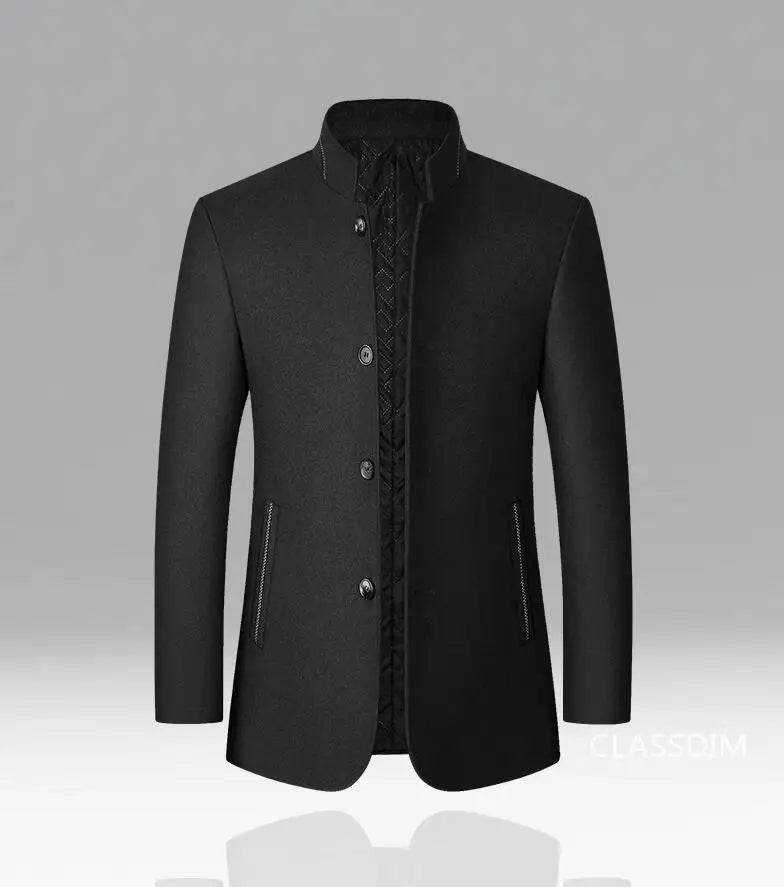 New Spring Men Cashmere Blazers Suits Jackets Stand-up Collar Business Casual Suits Coats Male Slim Fit Blazers Jackets Coats 4X