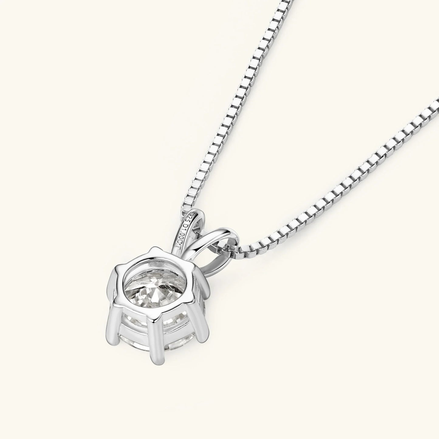 Moissanite Pendant Necklace 0.5-3CT D Color VVS1 6 Prong 925 Sterling Silver 18K Gold Plated Solitaire Necklace