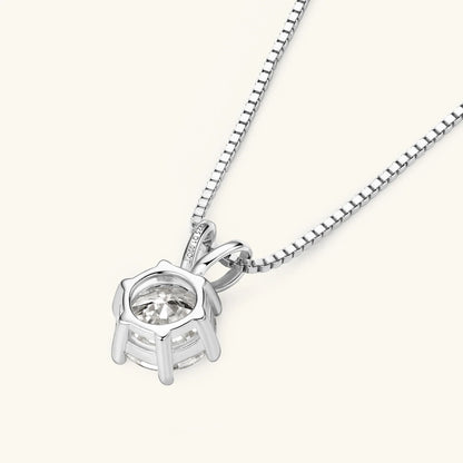 Moissanite Pendant Necklace 0.5-3CT D Color VVS1 6 Prong 925 Sterling Silver 18K Gold Plated Solitaire Necklace