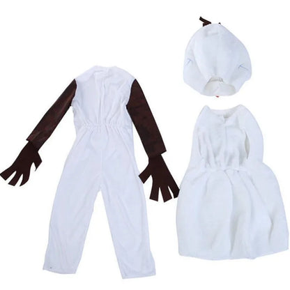 New Year Christmas Girls Olaf Cospaly Costume Frozen Deluxe Toddler Bodysuit Halloween Hooded Costume Party Gift Dress Up