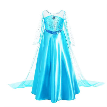 Elsa Dress for Girls Elsa Costume Snow Queen Anna Dress Cosplay Birthday Party Children Kids Carnival Girl Halloween Costume