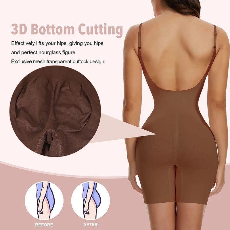 Low Back New Bodysuit Shapewear Women Mesh Butt Lifter Smooth Body Shaper Backless Slimming Contour Flat Belly Corset
