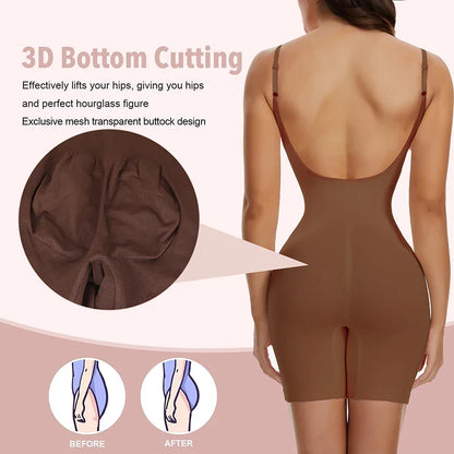 Low Back New Bodysuit Shapewear Women Mesh Butt Lifter Smooth Body Shaper Backless Slimming Contour Flat Belly Corset