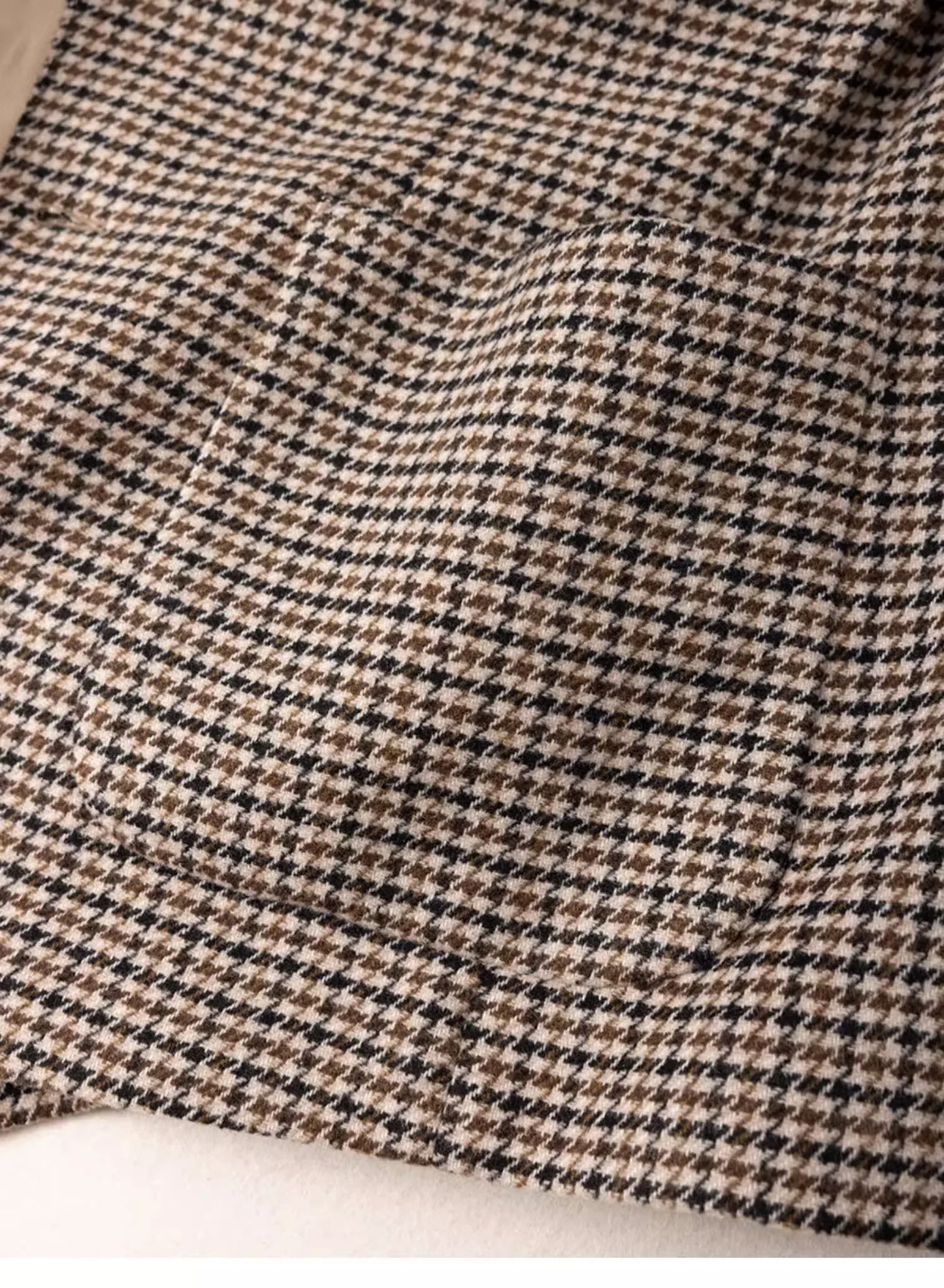 Autumn and Winter Casual Men's Retro Tweed Houndstooth Suit Men's Plus Size Outwear British Gentleman Wool Suit Trendy