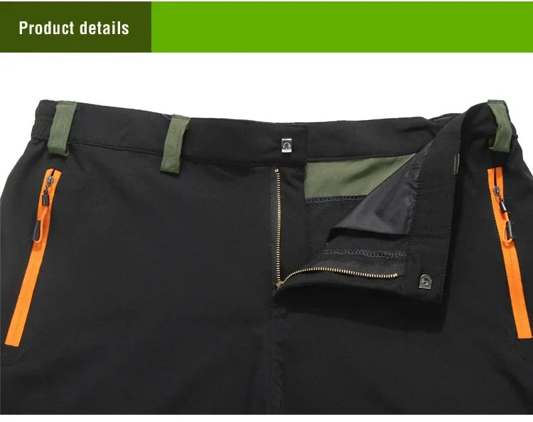 Men's Hiking Pants Outdoor Fishing Water Resistant Lightweight Quick-Dry Athletic Apparel, namely, Pants with Zipper Pocket