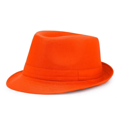 Summer Solid Bright Color Sun Hat British Jazz Hat Top Hat Men's Top Hat Winter Middle-aged and Elderly Jazz Warm Hat Fedora Hat