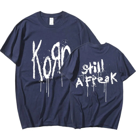 Korn Music Concert Rock Band WORLD TOUR T Shirt Men's Vintage Metal Gothic Oversized T-shirt Streetwear Short Sleeve T Shirts