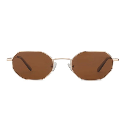 Retro Small Polygon Polarized Sunglasses Women Metal UV400 Sun Glasses Men Anti-Glare UV400 Goggles Driving Eyewear