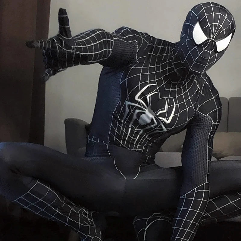 Toby Black Spider Man Costume Spider Man Cosplay Costume Black Spider Man Tight Zentai Bodysuit Carnival Superhero party suit