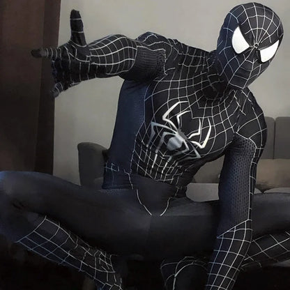 Toby Black Spider Man Costume Spider Man Cosplay Costume Black Spider Man Tight Zentai Bodysuit Carnival Superhero party suit