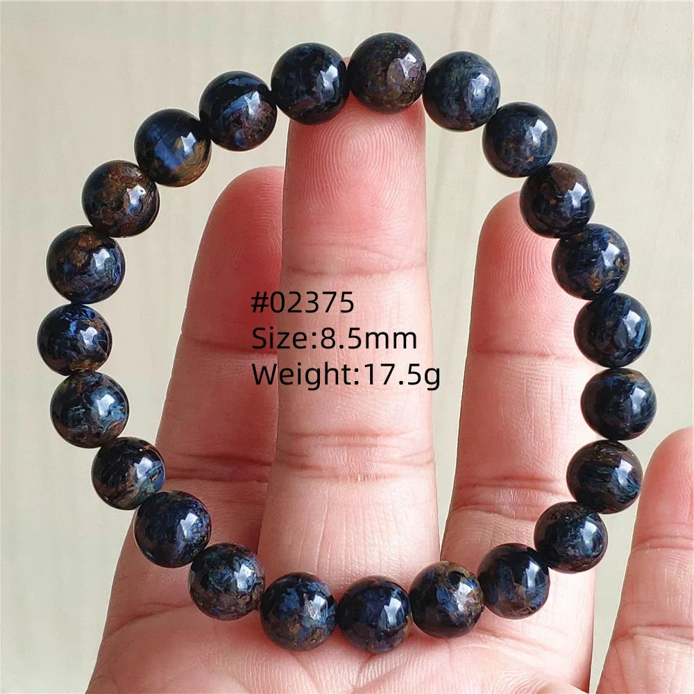 Natural Blue Pietersite Bracelet Women Men Beads Round Beads Chatoyant Cat Eye Fire Pietersite Namibia AAAAAA