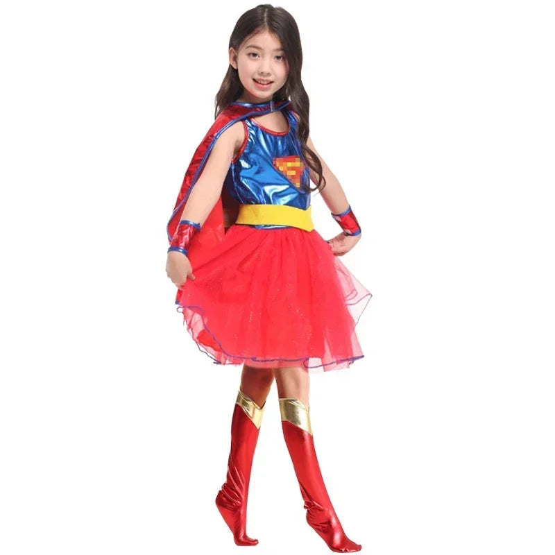 Halloween Carnival Party Girls Supergirls Costume Cosplay Movie Kids Christmas Stage Performance Fancy Dress