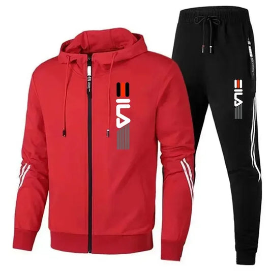 Autumn and Winter Zippered Sweatshirts + Sportswear Pants, Men's Jogging and Fitness Sets, Men's Casual Sportswear Sets