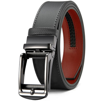 Mens Belt Genuine Leather Luxury Belt Metal Automatic Alloy Buckle Fashion Ratchet Belts for Men Cowhide High Quality Belt