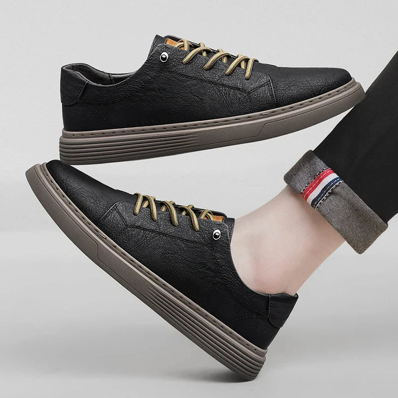 Genuine Leather Italian Casual Shoes Men's Lace Up Oxford Shoes Outdoor Jogging Shoes Office Men's Dress Shoes Large Size 36-45