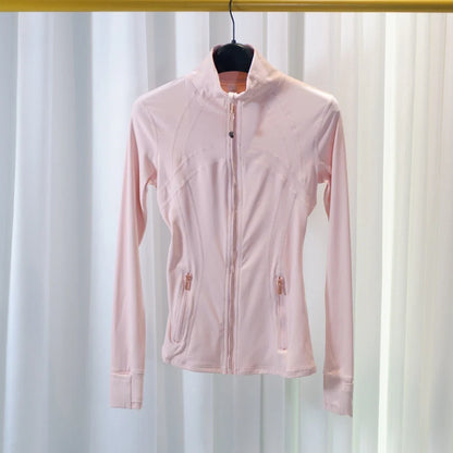 New Version Gold Zipper Slimming Jacket Yoga Stand Collar Coat Slim Fit Quick-Dry Sports Thin Twilight Rose Gold Summer