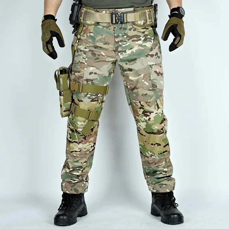 Camouflage Men Pants Tactical Cargo Pants Splash-Proof Men's Trousers Anti-Tear Multi-Pockets Outdoor Hiking Working Pant New