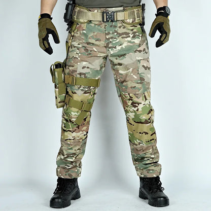 Camouflage Men Pants Tactical Cargo Pants Splash-Proof Men's Trousers Anti-Tear Multi-Pockets Outdoor Hiking Working Pant New
