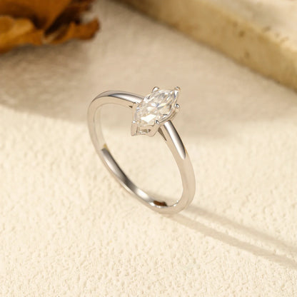 D Color Marquise Cut Rhombic Moissanite 925 Sterling Silver Luxury  Band Rings For Women Wedding Fine Jewelry Gifts