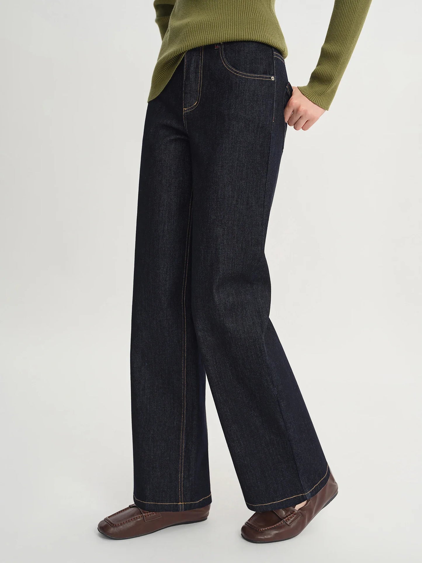 2025 Women's Straight Leg Jeans - High Waist Stretch Denim Pants Dual Fit for Apple & Pear Body Autumn Casual Trousers