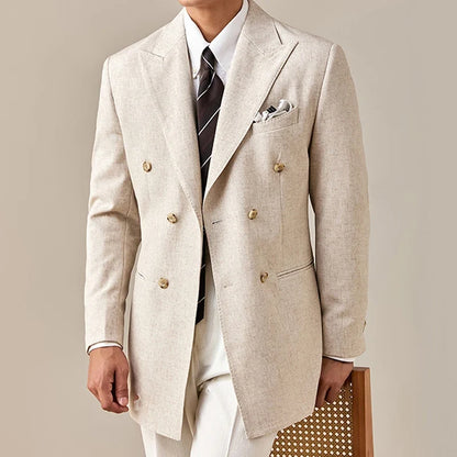 Spring Jacket Men Blazer Masculino Slim Fit Blazer Hombre Lapel Collar Casual Business Italian Style Double Breasted Blazer Men
